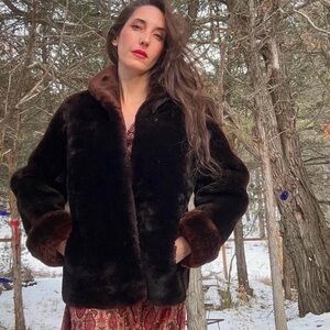 VINTAGE FUR COAT Mongolian Fur 1960s